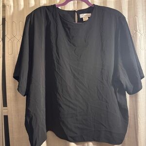 Dress Barn Women’s Classic 100% Polyester Black Blouse with relaxed body fit